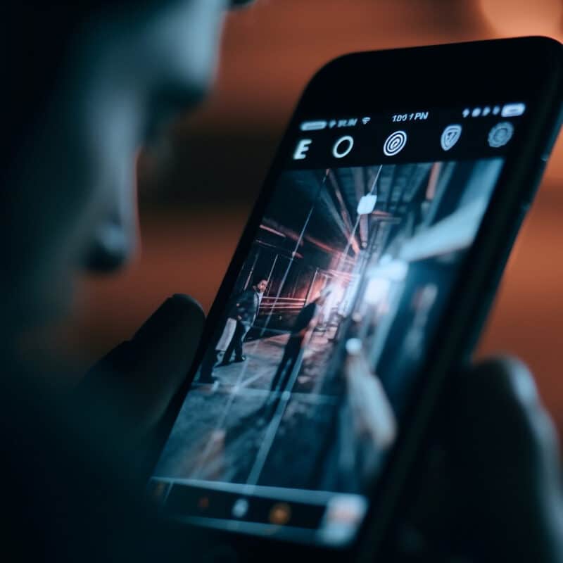 Fiatal férfi a telefonját tartja a kezében és egy képet vizsgál. Magánnyomozó képzés, Pannon Kincstár szakmai cikk